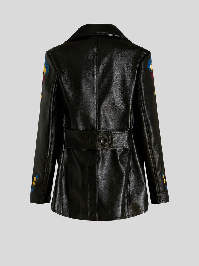 Women Maxi Patent Faux Leather Jacket Etro Coats And Outerwear