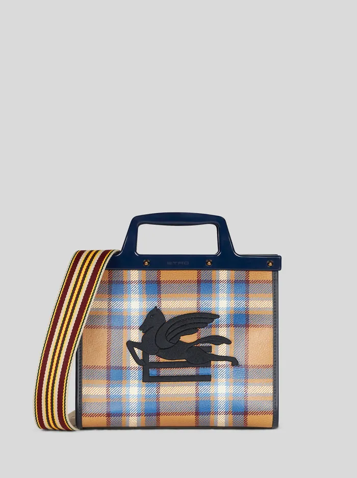 Women Medium Love Trotter Bag With Tartan Print Etro Love Trotter