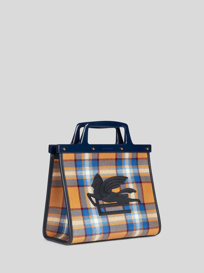 Women Medium Love Trotter Bag With Tartan Print Etro Love Trotter