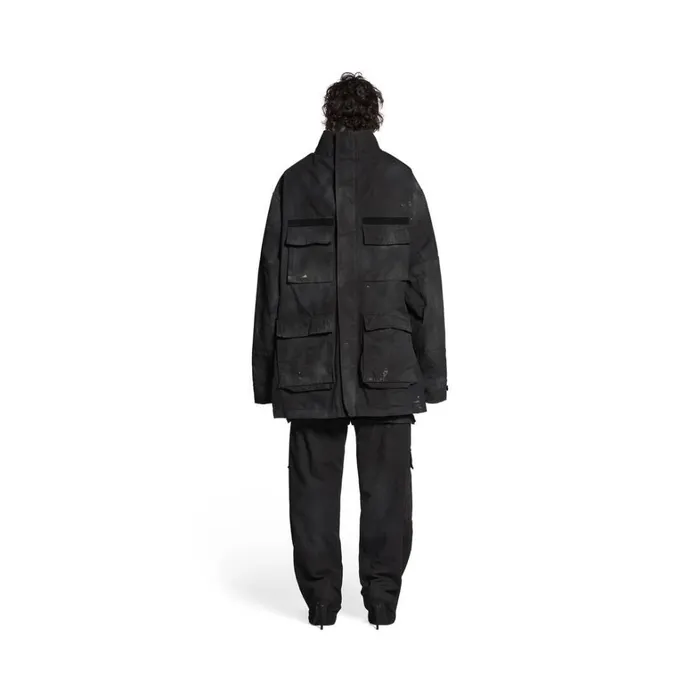 WomenMen Coats and Jackets Balenciaga Balenciaga Double Front Military Parka In Black