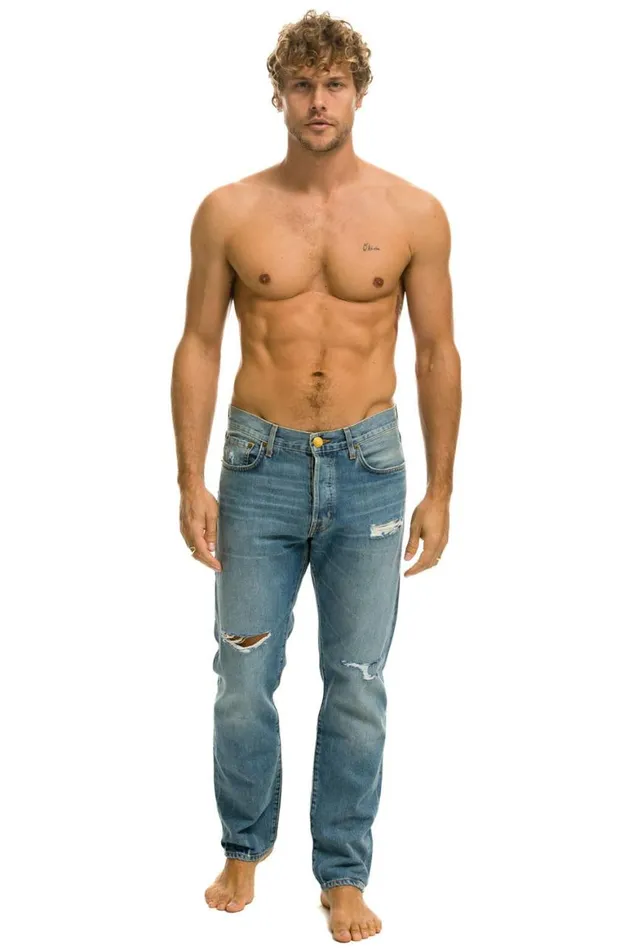WomenMen Denim Aviator Nation Classic Straight Leg Denim Jean 8211 Vintage