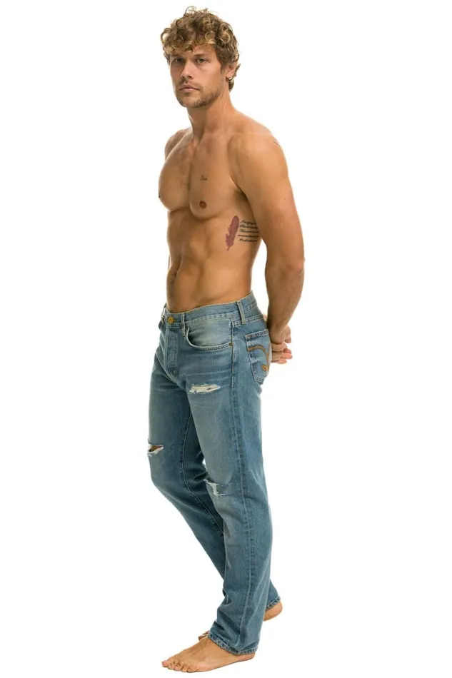 WomenMen Denim Aviator Nation Classic Straight Leg Denim Jean 8211 Vintage