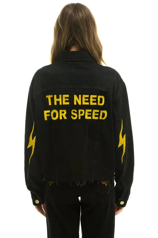 WomenMen Denim Aviator Nation Need For Speed Oversized Crop Denim Jacket 8211 Vintage Black WomenMen Denim Aviator Nation Need For Speed Oversized Crop Denim Jacket 8211 Vintage Black