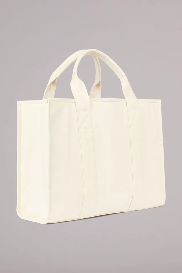 WomenMen Fiorucci Bags Milano Stamp Large Tote Bag Off White WomenMen Fiorucci Bags Milano Stamp Large Tote Bag Off White