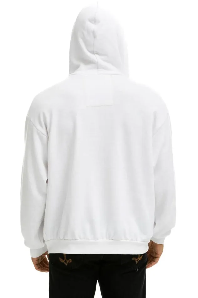 WomenMen Hoodies Aviator Nation 5 Stripe Relaxed Zip Hoodie 8211 White Grey