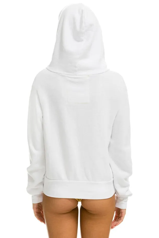 WomenMen Hoodies Aviator Nation 5 Stripe Zip Hoodie W Zip Pockets 8211 White