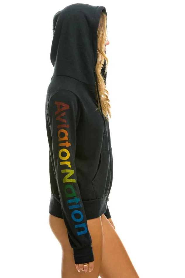 WomenMen Hoodies Aviator Nation Austin Hoodie 8211 Charcoal