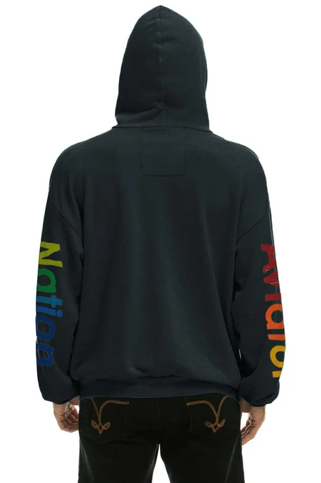 WomenMen Hoodies Aviator Nation Laguna Beach Relaxed Pullover Hoodie 8211 Charcoal