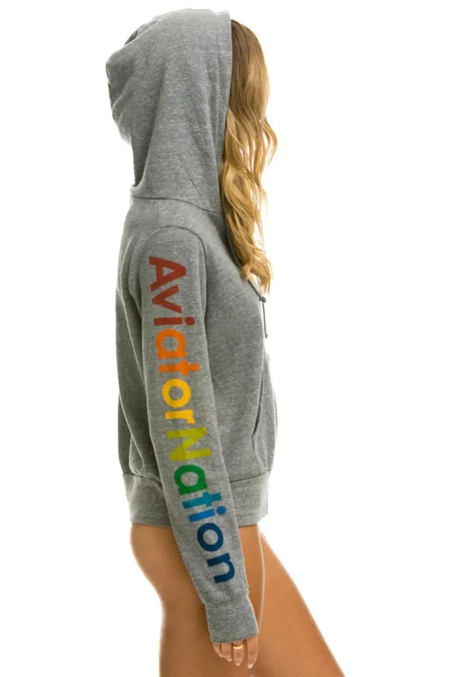 WomenMen Hoodies Aviator Nation Las Vegas Zip Hoodie 8211 Heather Grey
