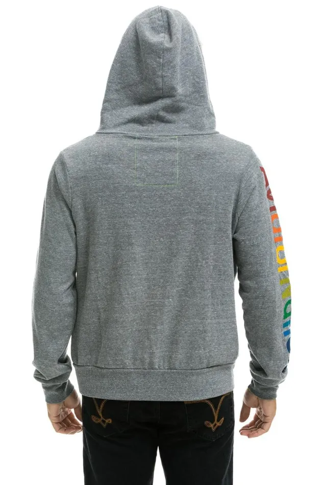 WomenMen Hoodies Aviator Nation Las Vegas Zip Hoodie 8211 Heather Grey