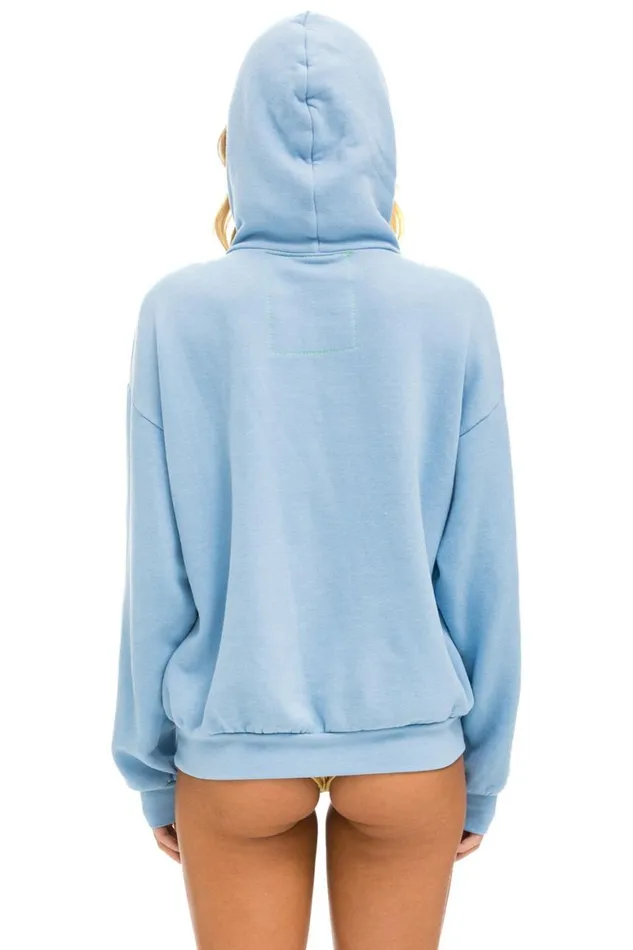 WomenMen Hoodies Aviator Nation Logo Stitch Pullover Relaxed Hoodie 8211 Ice