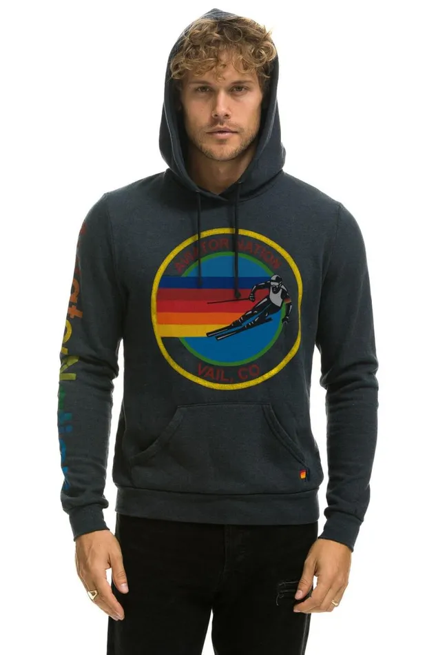 WomenMen Hoodies Aviator Nation Vail Pullover Hoodie 8211 Charcoal