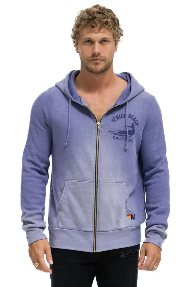 WomenMen Hoodies Aviator Nation Venice Surfer Zip Hoodie 8211 Faded Grape