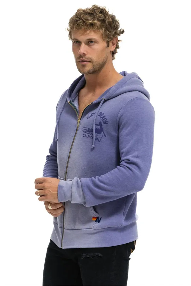 WomenMen Hoodies Aviator Nation Venice Surfer Zip Hoodie 8211 Faded Grape