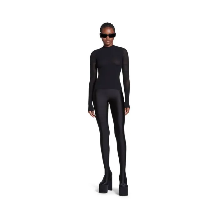 WomenMen Knitwear Balenciaga Tight Net Sweater In Black