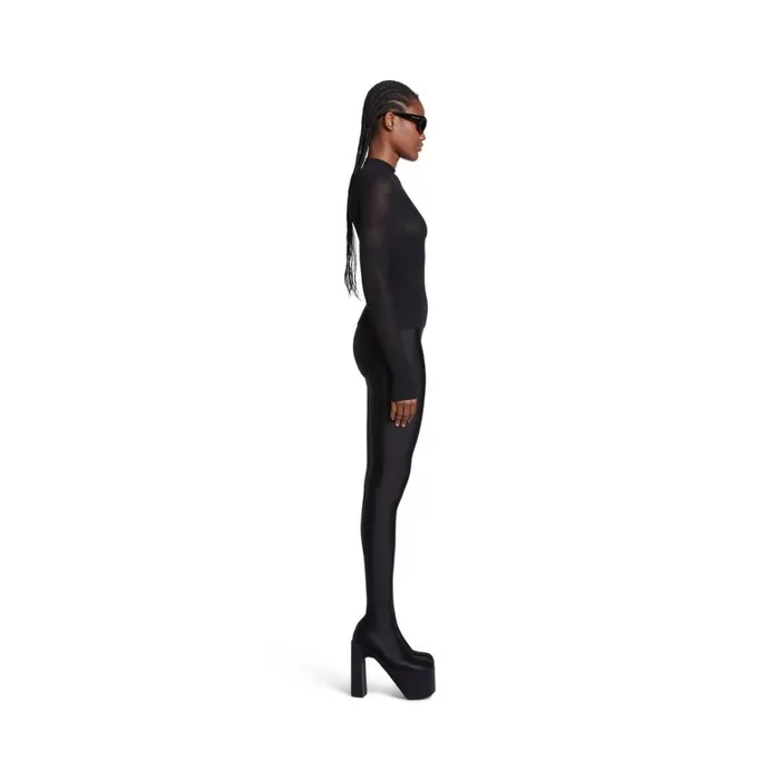 WomenMen Knitwear Balenciaga Tight Net Sweater In Black
