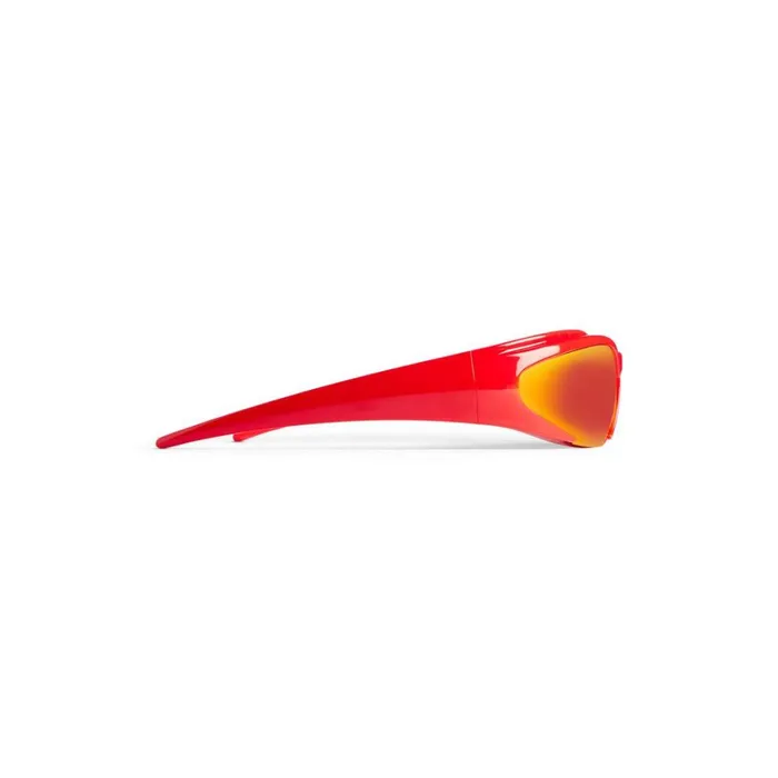 WomenMen Ski Balenciaga Skiwear 8211 Reverse Xpander Rectangle Sunglasses In Red