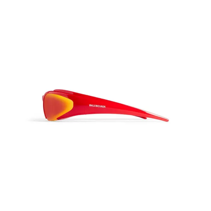 WomenMen Ski Balenciaga Skiwear 8211 Reverse Xpander Rectangle Sunglasses In Red