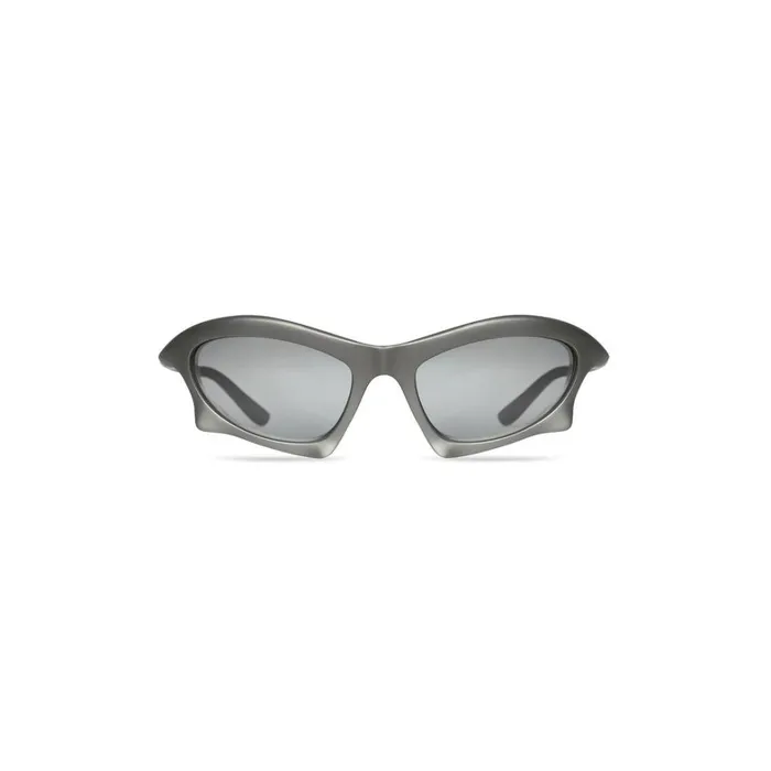 WomenMen Sunglasses Balenciaga Bat Rectangle Sunglasses In Silver