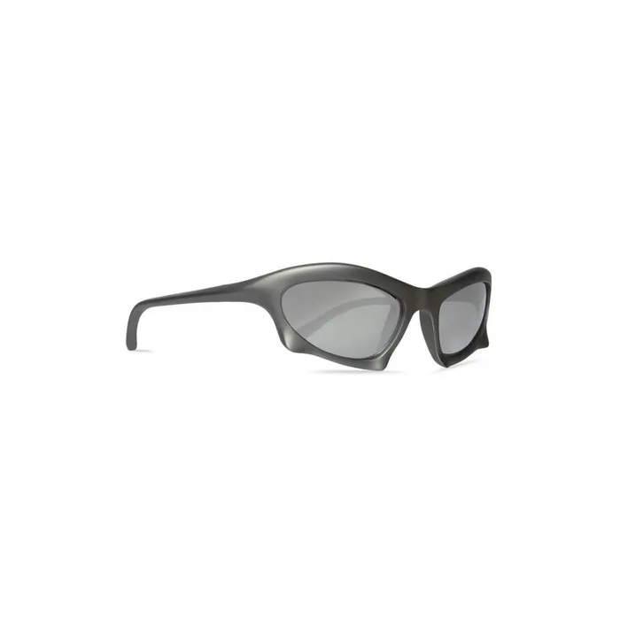 WomenMen Sunglasses Balenciaga Bat Rectangle Sunglasses In Silver