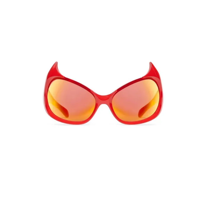 WomenMen Sunglasses Balenciaga Gotham Cat Sunglasses In Red