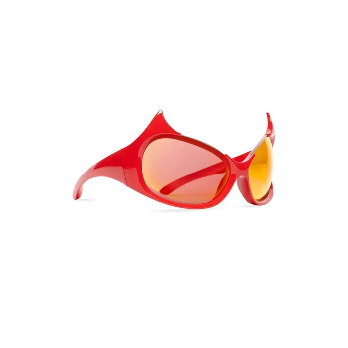 WomenMen Sunglasses Balenciaga Gotham Cat Sunglasses In Red