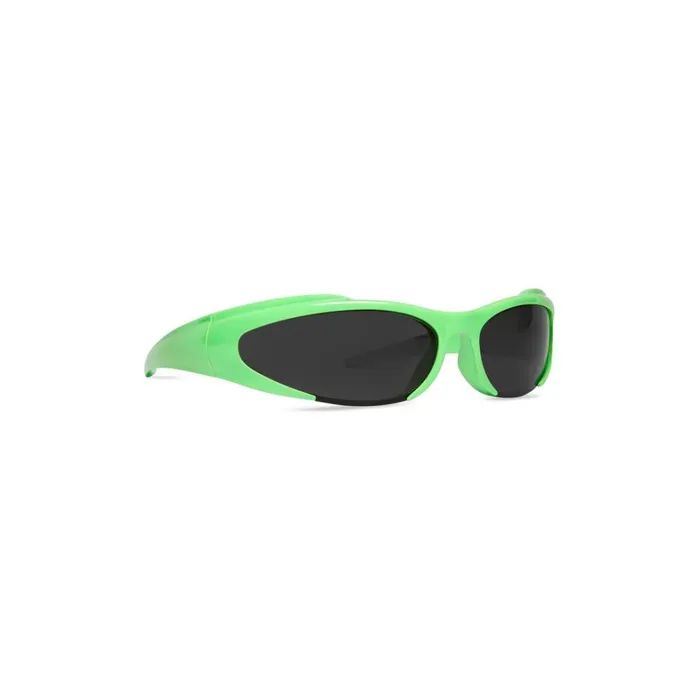 WomenMen Sunglasses Balenciaga Reverse Xpander Rectangle Sunglasses In Fluo Green