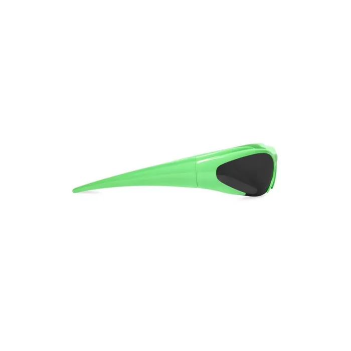 WomenMen Sunglasses Balenciaga Reverse Xpander Rectangle Sunglasses In Fluo Green