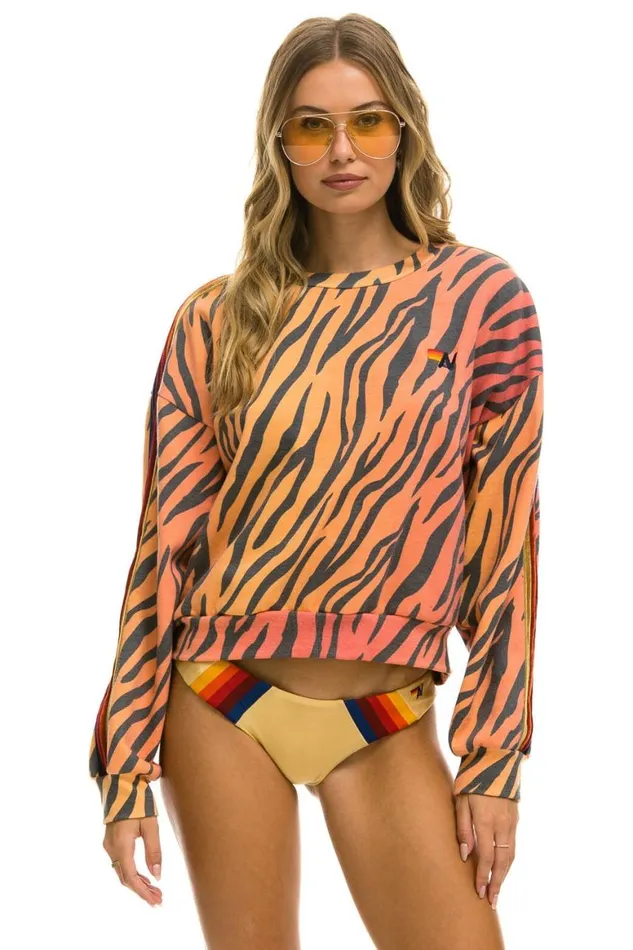 WomenMen Sweatshirts Aviator Nation Classic Relaxed Fit Crew Sweatshirt 8211 Tiger WomenMen Sweatshirts Aviator Nation Classic Relaxed Fit Crew Sweatshirt 8211 Tiger