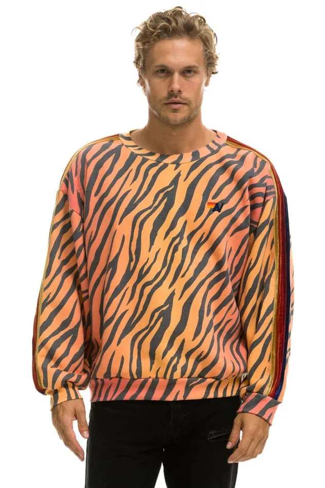 WomenMen Sweatshirts Aviator Nation Classic Relaxed Fit Crew Sweatshirt 8211 Tiger