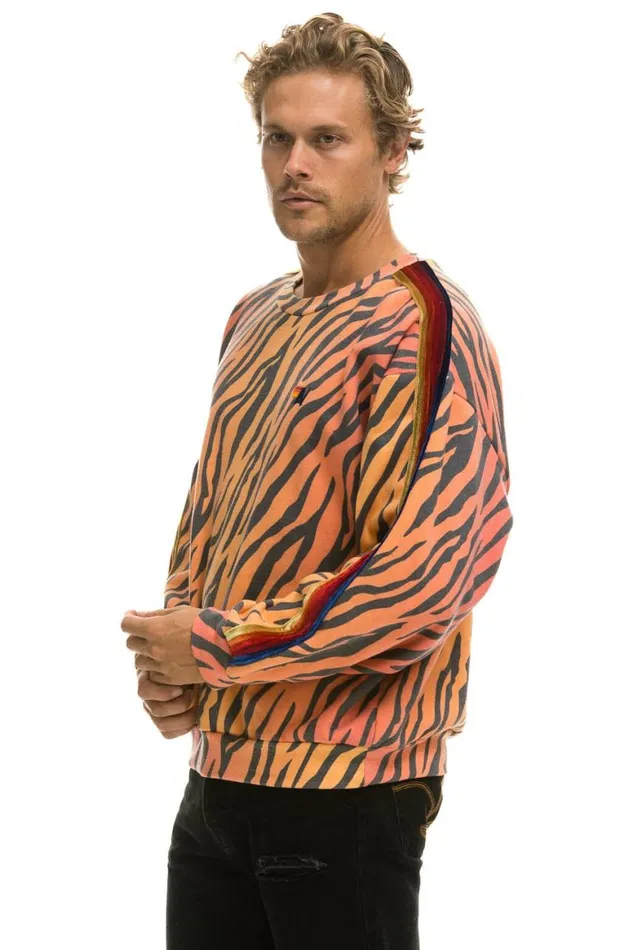 WomenMen Sweatshirts Aviator Nation Classic Relaxed Fit Crew Sweatshirt 8211 Tiger