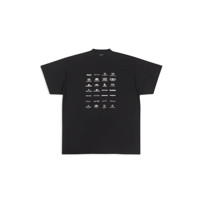 WomenMen Tshirts Balenciaga Archives Logos Tshirt Oversized In Black