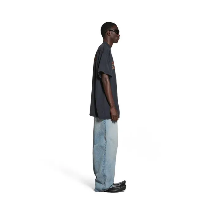 WomenMen Tshirts Balenciaga Offshore Tshirt Oversized In Black Faded