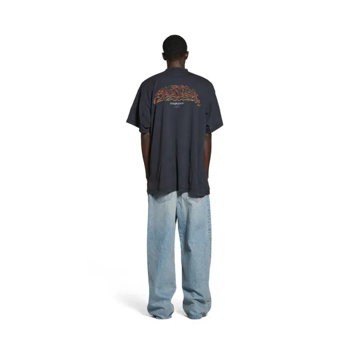 WomenMen Tshirts Balenciaga Offshore Tshirt Oversized In Black Faded