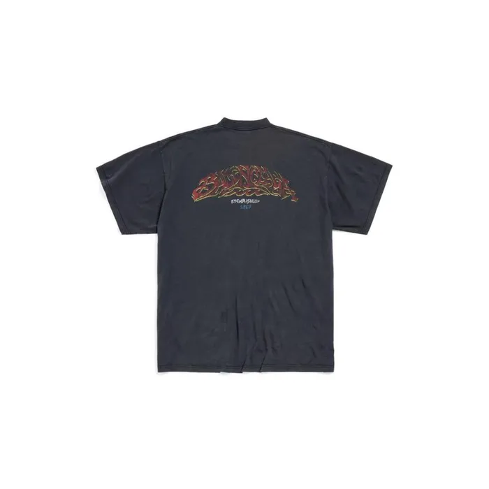 WomenMen Tshirts Balenciaga Offshore Tshirt Oversized In Black Faded