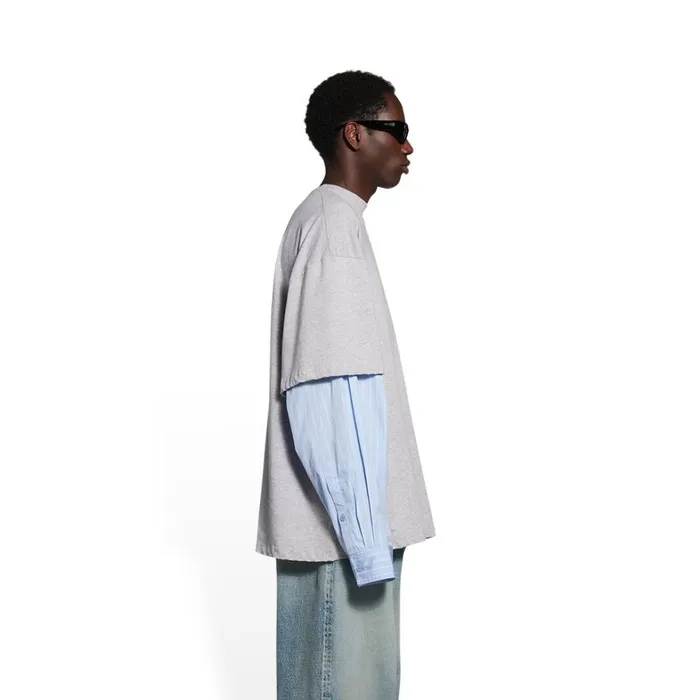 WomenMen Tshirts Balenciaga Political Campaign Layered Tshirt In Grey