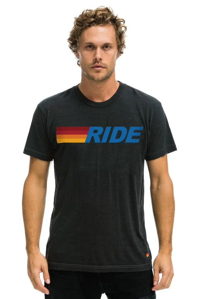 WomenMen Tees Aviator Nation Ride Logo Tee 8211 Charcoal