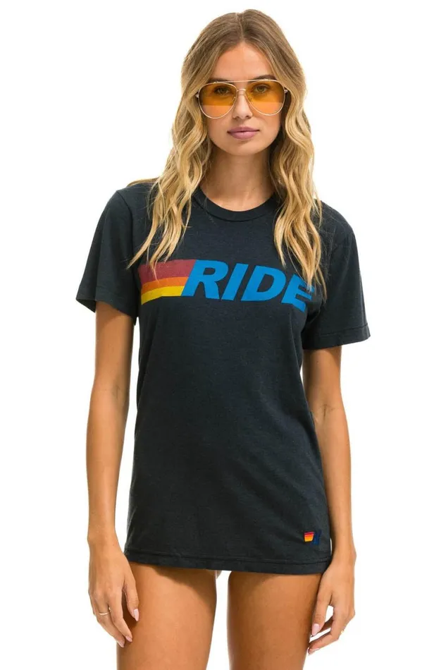 WomenMen Tees Aviator Nation Ride Logo Tee 8211 Charcoal