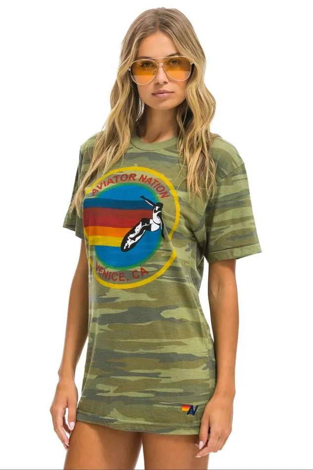 WomenMen Tees Aviator Nation Signature Tee 8211 Camo