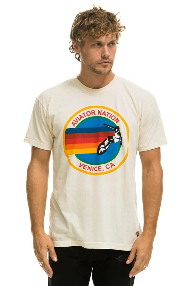 WomenMen Tees Aviator Nation Signature Tee 8211 Vintage White
