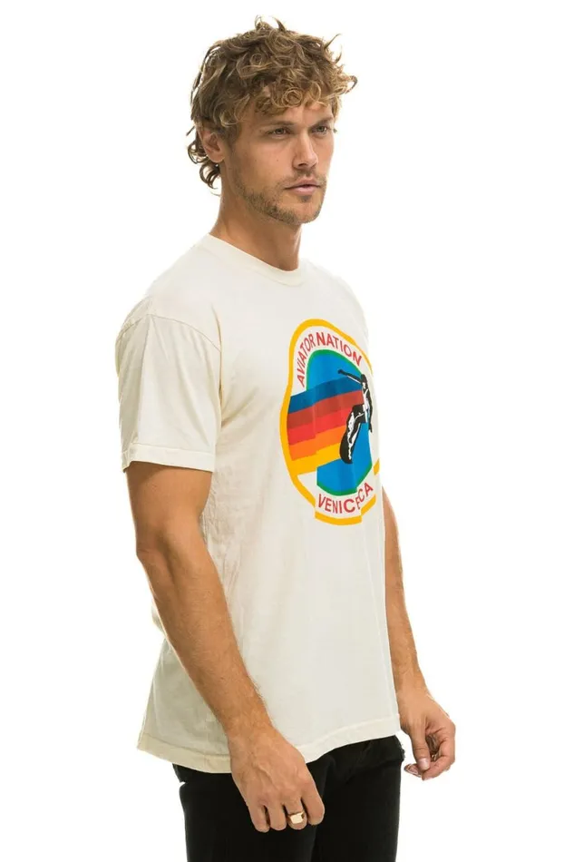 WomenMen Tees Aviator Nation Signature Tee 8211 Vintage White