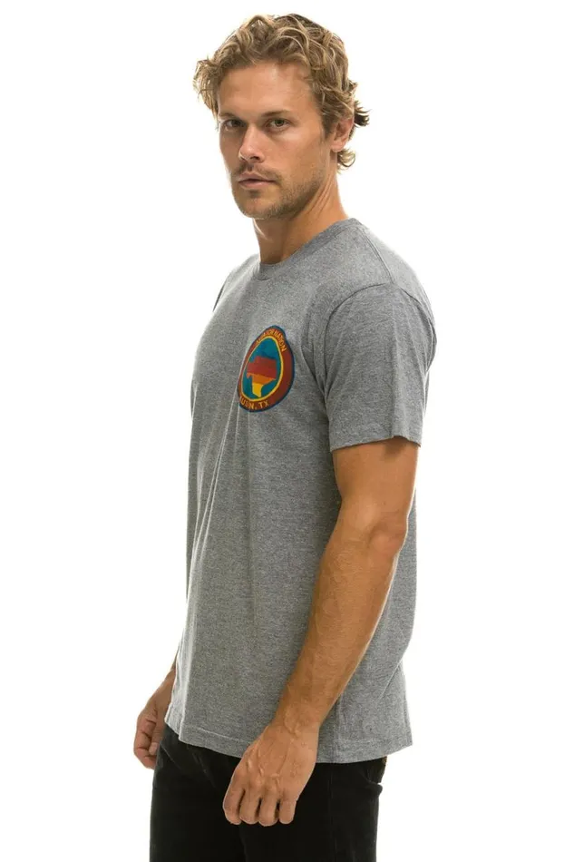 WomenMen Tees Aviator Nation Signature Texas Small Logo Tee 8211 Heather Grey