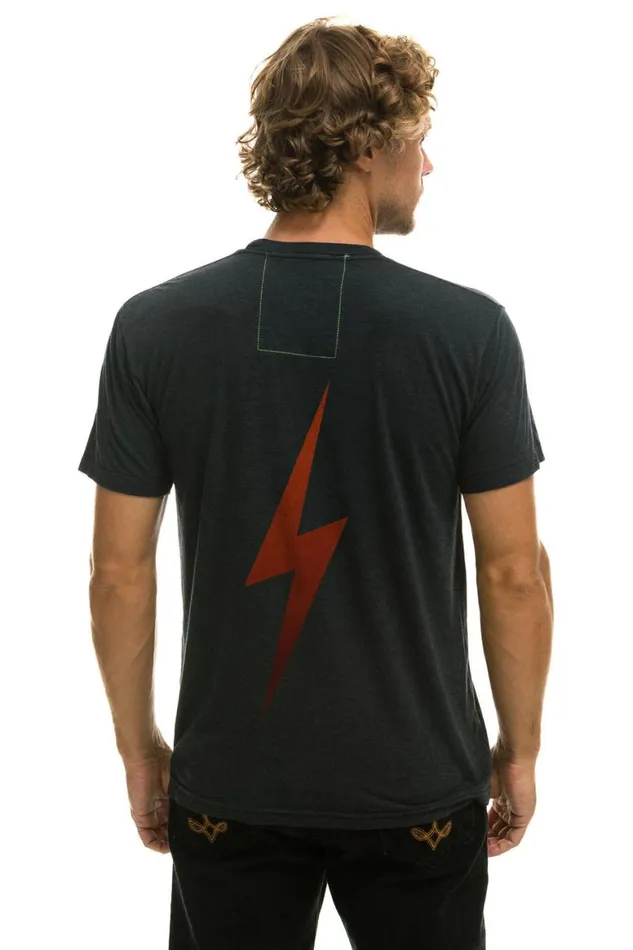 WomenMen Tees Aviator Nation University Of Texas Bolt Crew Tee Shirt 8211 Charcoal
