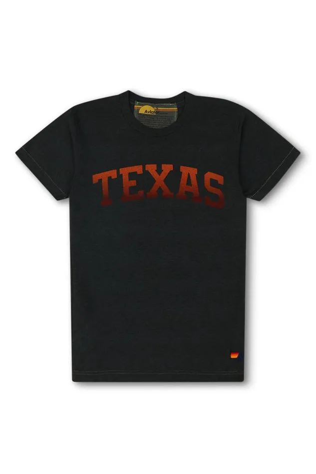 WomenMen Tees Aviator Nation University Of Texas Bolt Crew Tee Shirt 8211 Charcoal