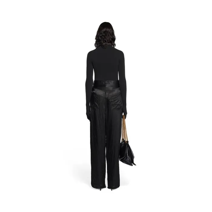 WomenMen Trousers Balenciaga 5 Pocket Baggy Trousers In Black
