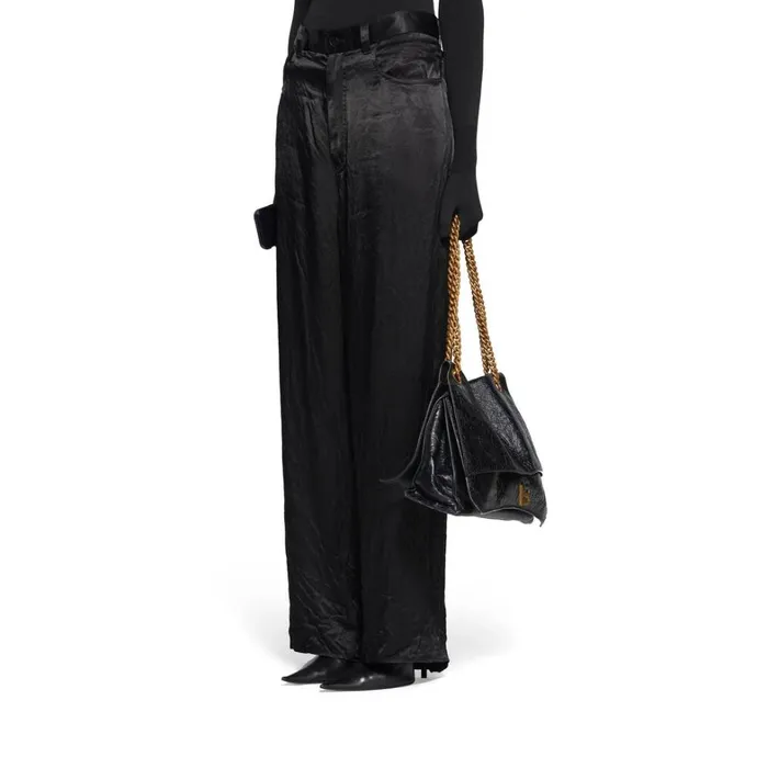 WomenMen Trousers Balenciaga 5 Pocket Baggy Trousers In Black