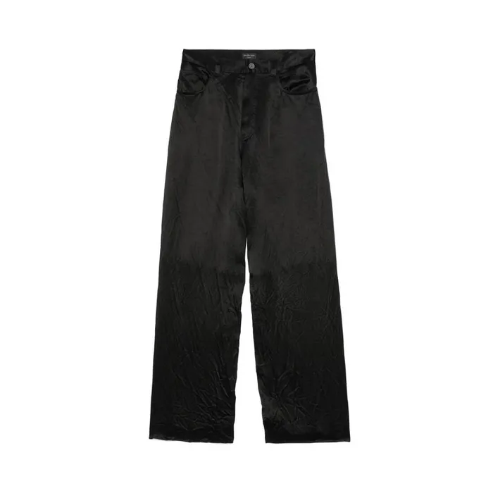 WomenMen Trousers Balenciaga 5 Pocket Baggy Trousers In Black