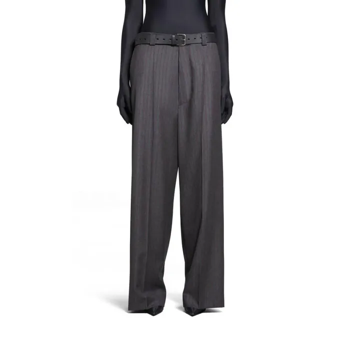 WomenMen Trousers Balenciaga Loose Tailored Trousers In Greyred