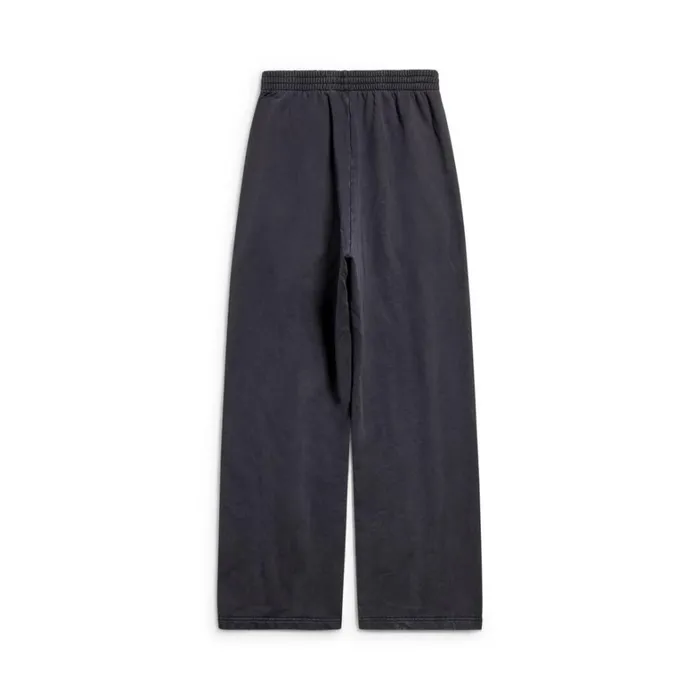 WomenMen Trousers Balenciaga Outline Baggy Sweatpants In Black Faded
