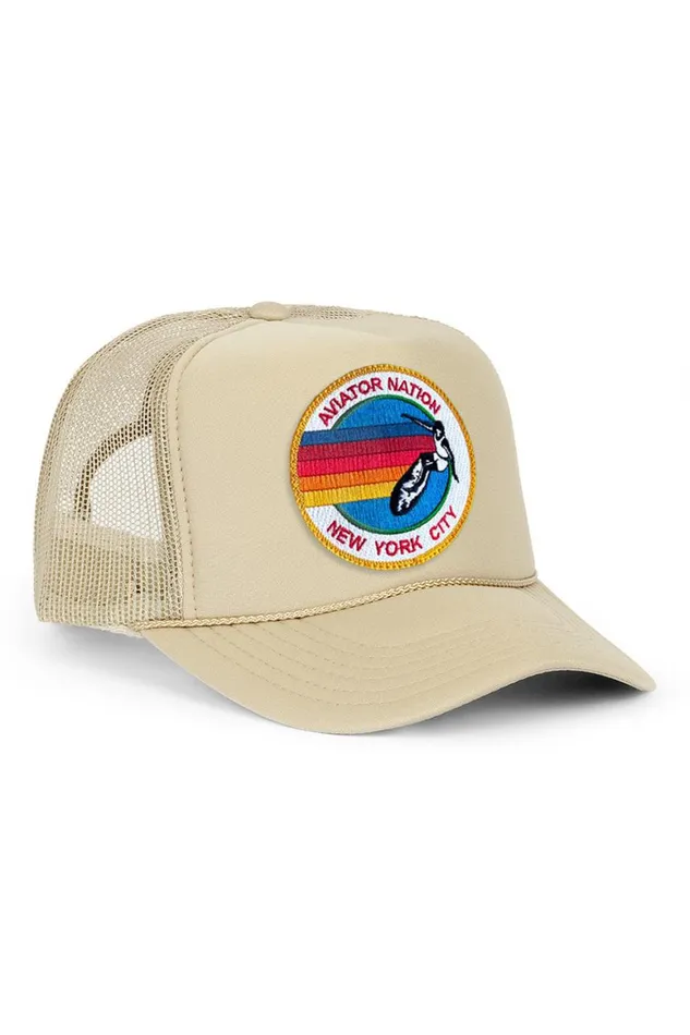 WomenMen Trucker Hats Aviator Nation Signature New York City 8211 Vintage Low Rise Trucker